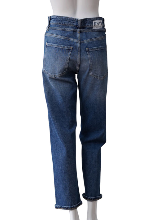 Mittelblaue Jeans „The Friend“ mit Bindegürtel von PNTS – Ansicht 3