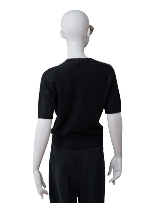 Schwarzer Kurzarmpullover aus Wolle und Kaschmir von Dorothee Schumacher – Ansicht 4