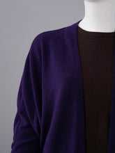 Lila offene Strickjacke aus Wolle und Lyocell von S.Marlon – Ansicht 2