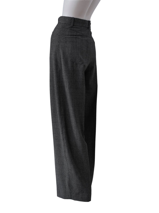 Graue Glencheck-Hose mit weitem Bein von Dorothee Schumacher – Ansicht 3