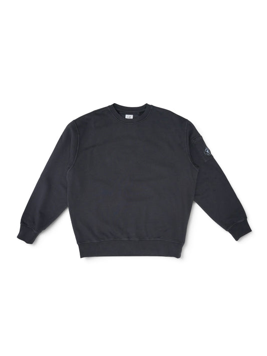 Schwarzes Sweatshirt mit Linsen-Badge von C.P. Company