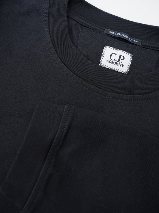 Schwarzes Langarmshirt mit Linsen-Badge von C.P. Company – Ansicht 3
