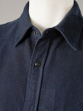 Dunkelblaues Flanell-Denim-Hemd von Stone Island – Ansicht 2
