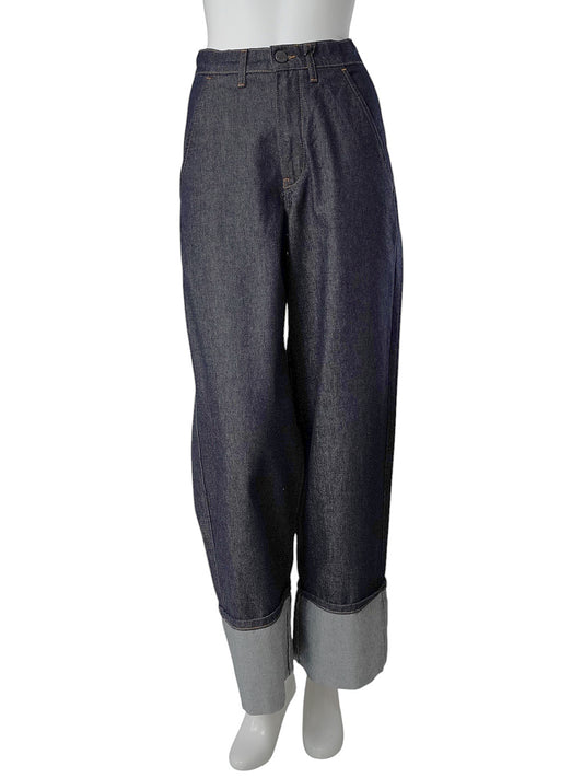 Dunkelblaue Jeans „Elien“ mit breitem Umschlag von Rossi