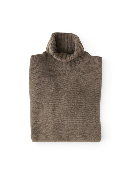 Graubrauner Kaschmir-Rollkragenpullover von Fioroni