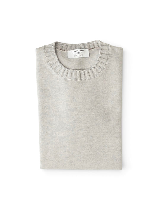 Hellgrauer Kaschmir-Pullover mit Rundhals von Gran Sasso