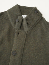 Khakigrüne Strickjacke mit Reißverschluss und Knopfleiste von Gran Sasso – Ansicht 2