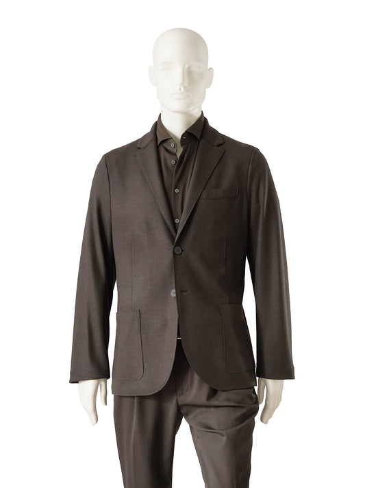 Dunkelbraunes Sakko aus Wolljersey von Harris Wharf London