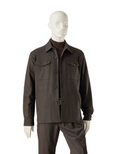 Dunkelbraunes Overshirt aus Wolljersey von Harris Wharf London – Ansicht 2