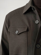 Dunkelbraunes Overshirt aus Wolljersey von Harris Wharf London – Ansicht 2