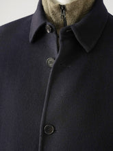 Dunkelblaues Overshirt aus Wollgewebe von Slowear – Ansicht 2