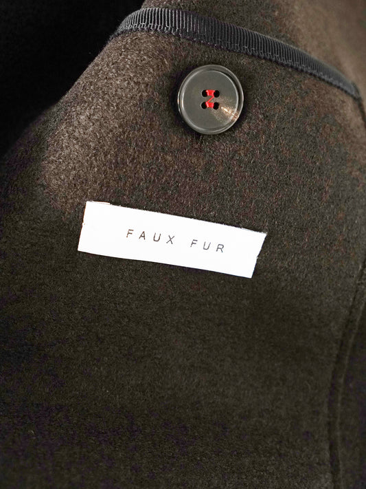 Dunkelbrauner Blouson aus gekochter Wolle von Harris Wharf London – Ansicht 7