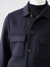 Dunkelblaues Overshirt aus Wollmischgewebe von Galà – Ansicht 2