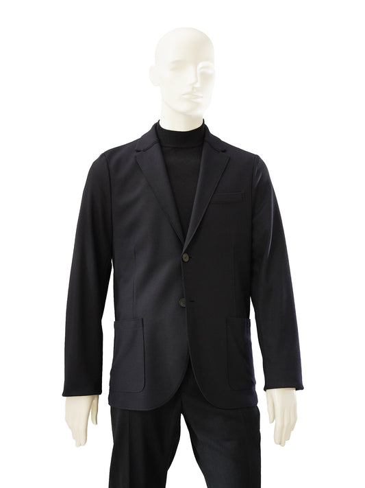 Dunkelblaues Sakko aus Wolljersey von Harris Wharf London – Ansicht 5