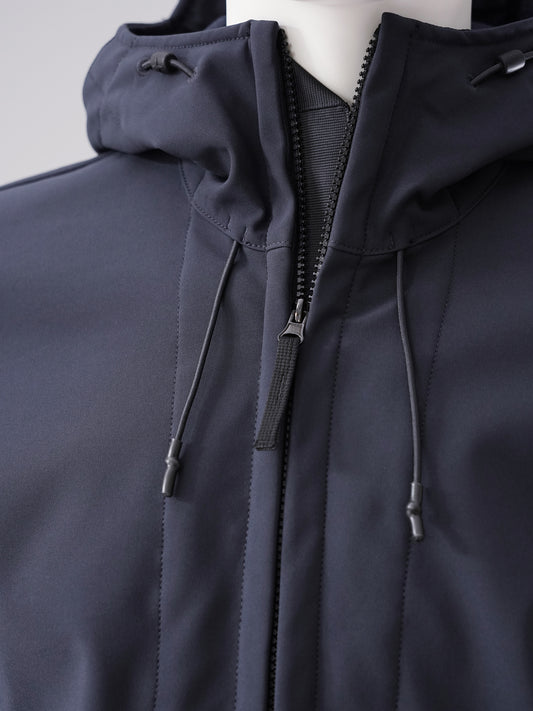 Blaue Softshell-Jacke mit Kapuze von Stone Island – Ansicht 3