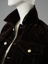 Dunkelbraune Jeansjacke mit Samtoptik von 7 For All Mankind – Ansicht 2