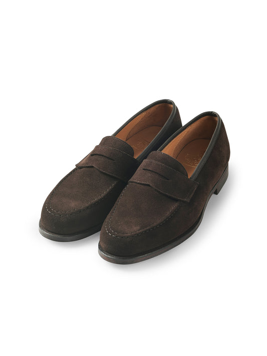 Dunkelbrauner Velours-Loafer von Crockett & Jones