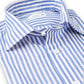 Blau/Weiß gestreiftes Hemd aus Cotton und Leinen