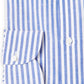 Blau/Weiß gestreiftes Hemd aus Cotton und Leinen