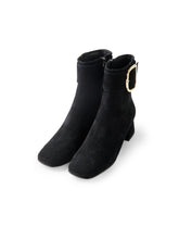 Schwarze Velour-Stiefelette mit Absatz von Bibi Lou – Ansicht 2