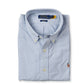 Blau/Weiß gestreiftes Oxford-Hemd mit Button-Down