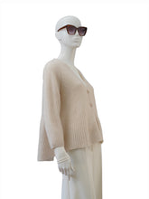 Sandfarbener Cardigan aus Kaschmir und Baumwolle von Hemisphere – Ansicht 2
