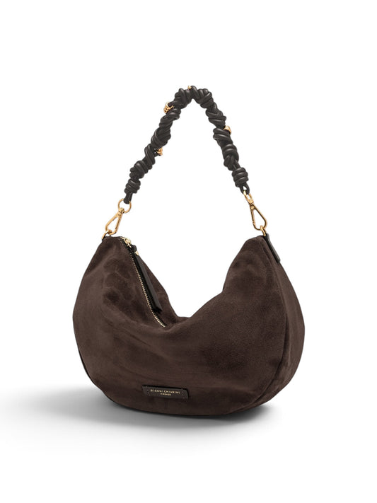 Dunkelbraune Velour-Tasche von Gianni Chiarini – Ansicht 5