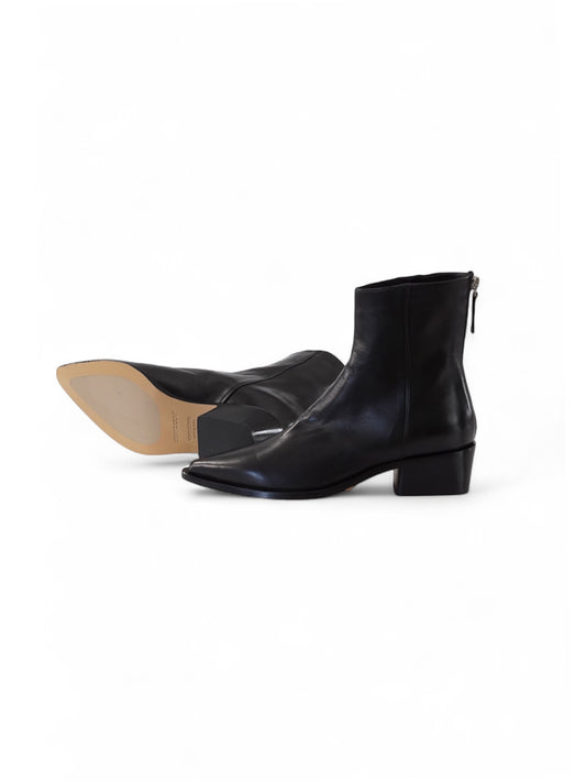 Schwarze Softleder-Stiefelette mit Absatz von Pomme d’Or – Ansicht 2