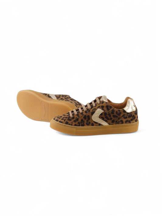 Leo-Print-Sneaker mit goldenen Details von Voile Blanche – Ansicht 2