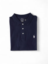 Dunkelblaues Stretch-Polo "Custom Slim Fit"