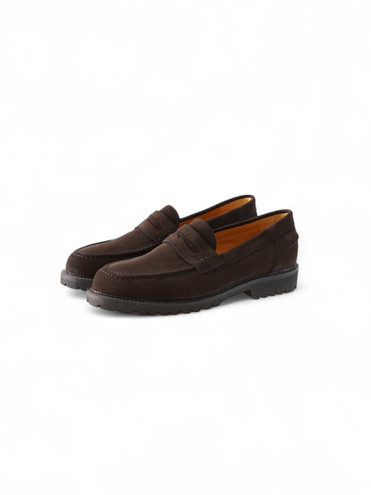 Dunkelbrauner Velours-Collegeloafer von Ludwig Reiter