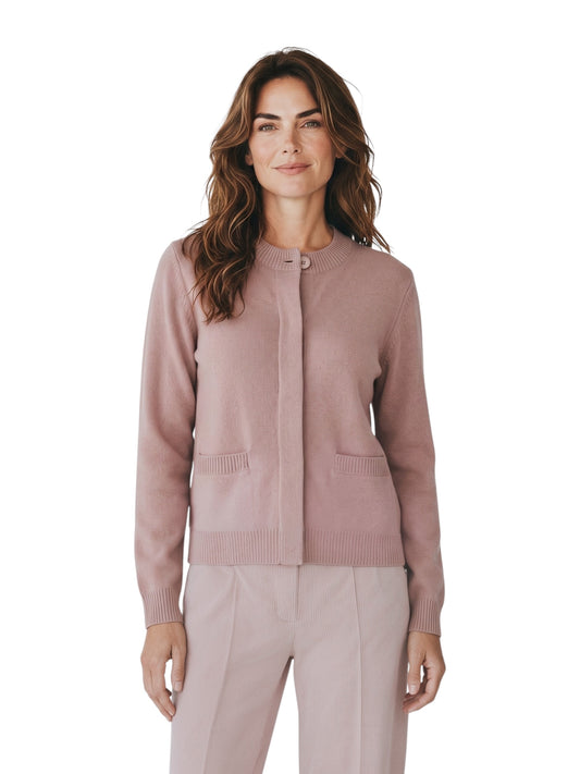 Puderfarbener Cardigan mit Pattentaschen von FFC