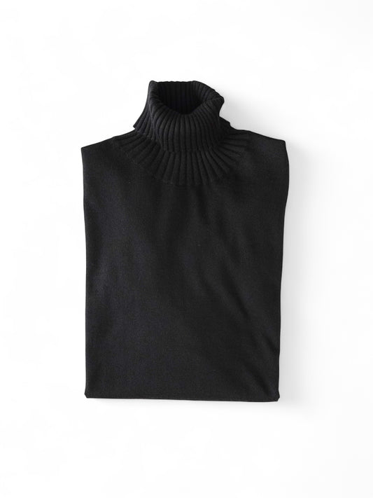 Schwarzer Rollkragenpullover aus Kaschmir und Seide von Fioroni