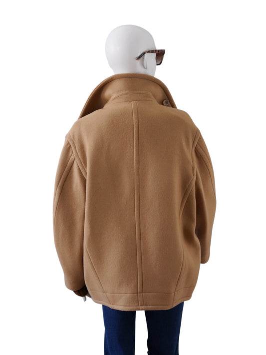 Camelfarbener Oversize-Caban mit Dolman-Ärmeln von Semicouture – Ansicht 3