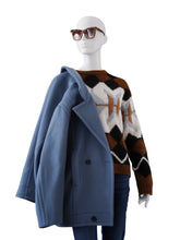 Taubenblauer Oversize-Caban mit Dolman-Ärmeln von Semicouture – Ansicht 2