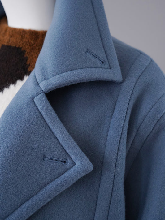 Taubenblauer Oversize-Caban mit Dolman-Ärmeln von Semicouture – Ansicht 3