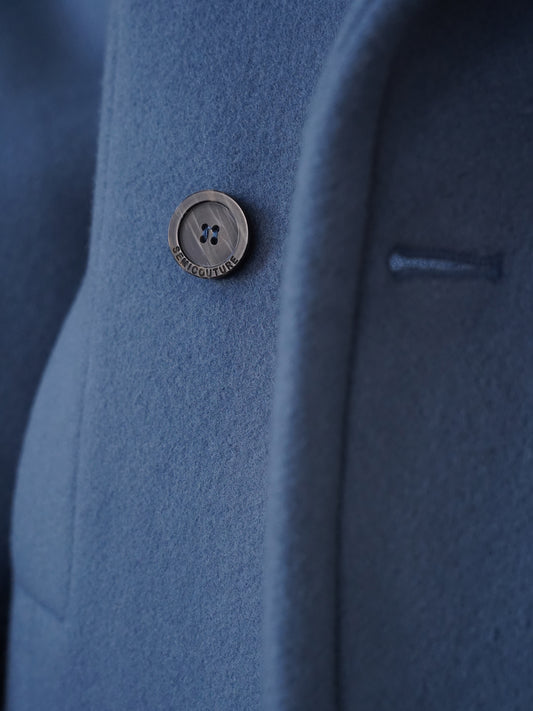 Taubenblauer Oversize-Caban mit Dolman-Ärmeln von Semicouture – Ansicht 5