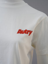 Weißes Autry-T-Shirt mit orangefarbenem Schriftzug – Ansicht 2