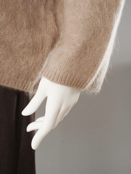 Beigefarbener Cardigan aus Wolle und Kaschmir von S.Marlon – Ansicht 4