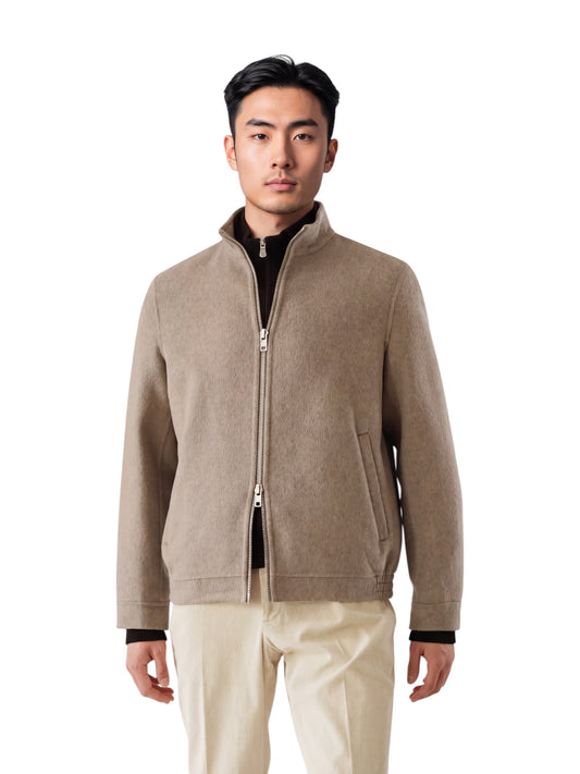 Beigemelierter Blouson aus Wollmischgewebe von Galà