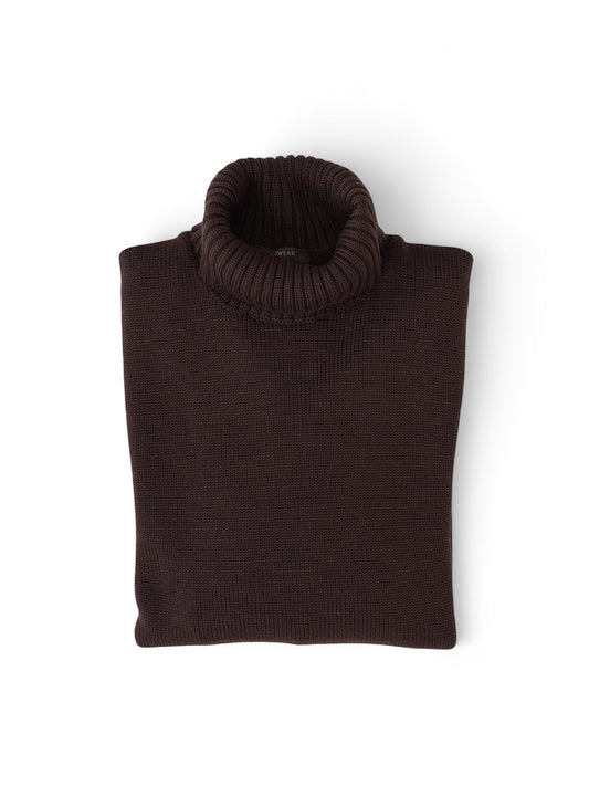 Dunkelbrauner Rollkragenpullover von Slowear