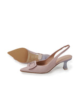 Rosafarbener Sling-Pumps mit Schmuck-Spange von Zinda – Ansicht 2
