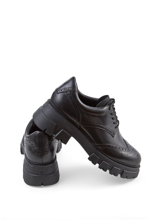 Schwarzer Schnürschuh mit Profilsohle von ASH – Ansicht 2