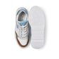 Weißer Sneaker mit blau/braunen Details