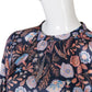Dunkelblaues Flowerprint-Kleid aus Stretchseide