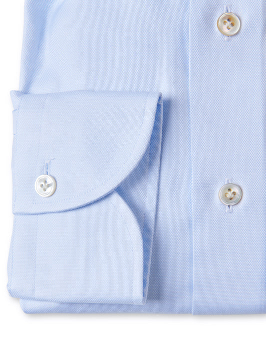 Blaues Royal Oxford Hemd mit Haikragen von Emanuel Berg – Ansicht 2