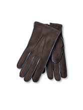 Dunkelbraune Handschuhe aus Ziegenleder mit Cashmere-Futter