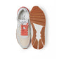 Creme/Steinfarbener Sneaker mit korallfarbenen Details
