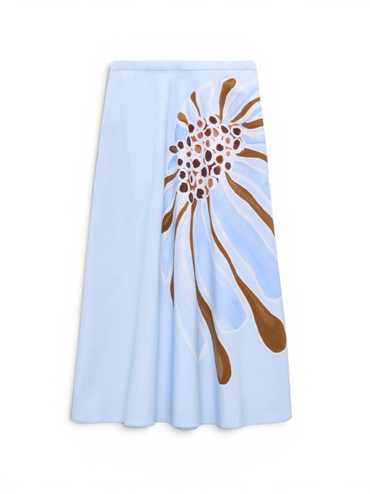 Hellblauer Rock mit Flower-Print von Dorothee Schumacher