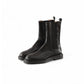 Black soft leather ankle boots